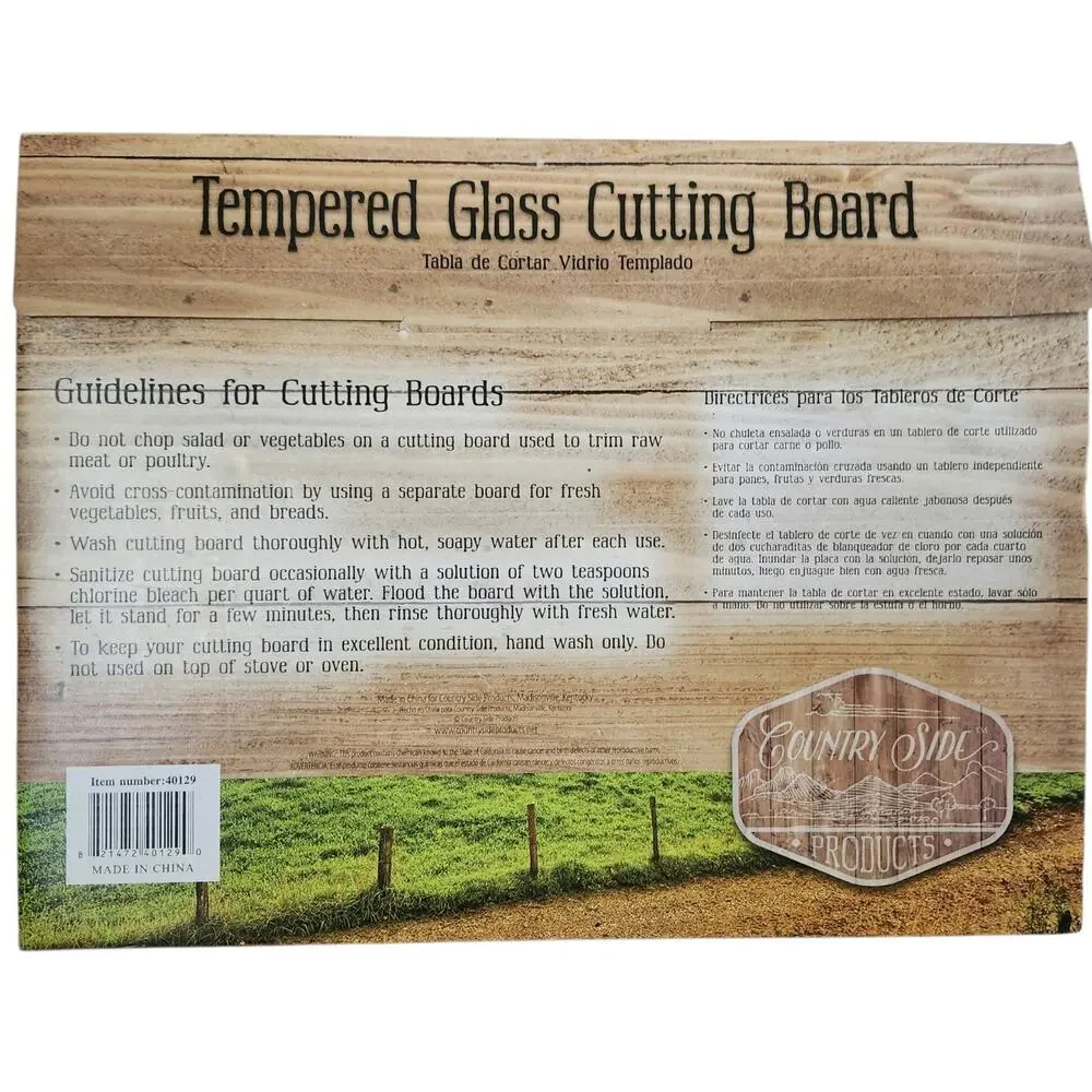 NEW Cowboy & Horses at Stream Tempered Glass Cutting Board 12x16